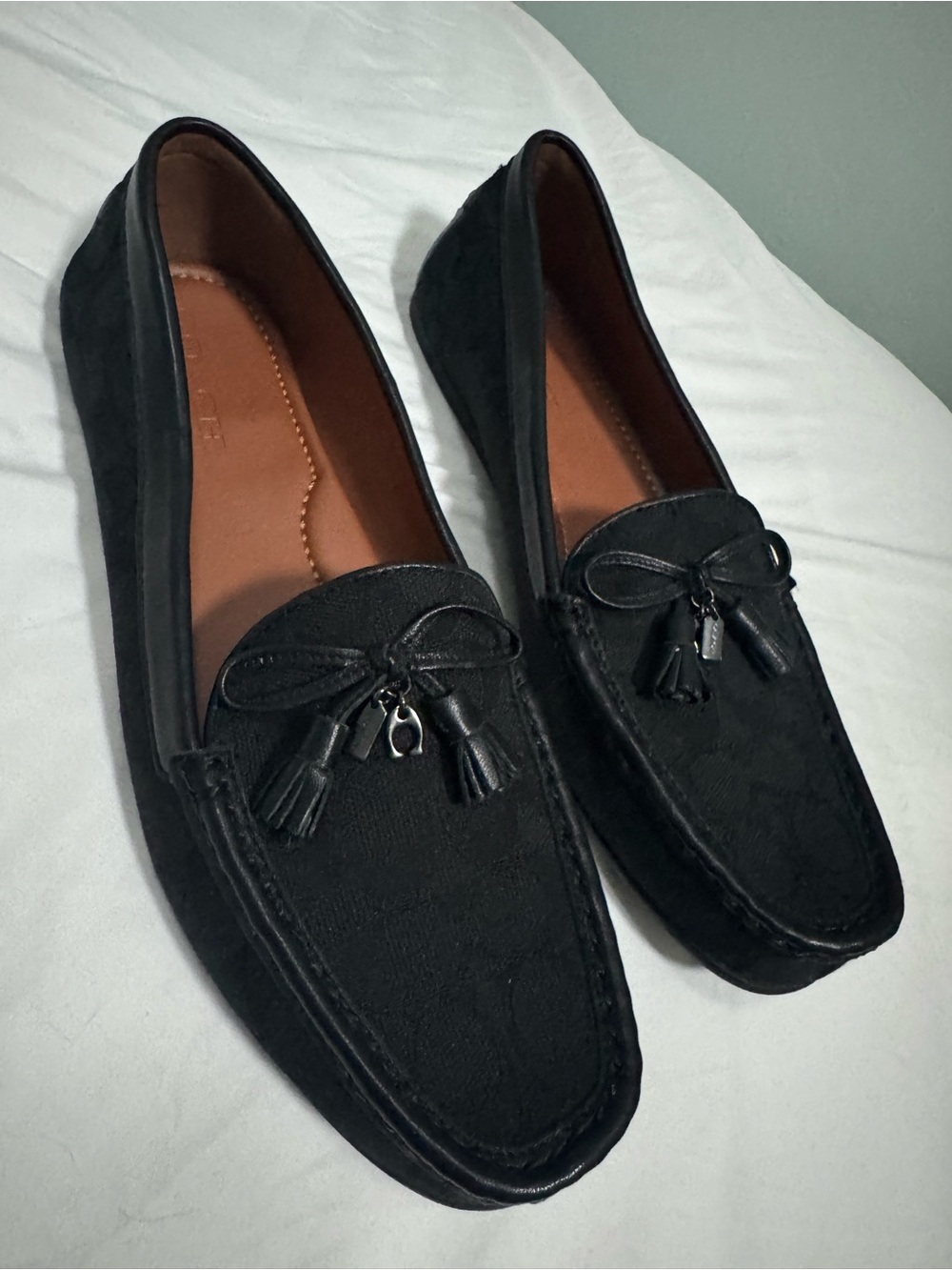 Coach Black Tassel Moccasin Loafers
